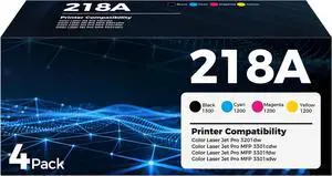 218A Toner Cartridges 4 Pack 3301fdw 3301sdw 3201dw 218 Compatible for HP218A 218X Toner Replacement for Color Laser Jet Pro MFP 3301sdw 3301fdw 3301cdw Printer Ink W2180A (Black Cyan Yellow Magenta) 218A Toner Cartridges 4 Pack 3301fdw 3301sdw 3201dw 218 Compatible for HP218A 218X Toner Replacement for Color Laser Jet Pro MFP 3301sdw 3301fdw 3301cdw Printer Ink W2180A (Black Cyan Yellow Magenta)