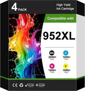 952 952XL Ink Cartridges Combo Pack for HP Printers 8710 7740 8720(4-Pack) 952 952XL Ink Cartridges Combo Pack for HP Printers 8710 7740 8720(4-Pack)