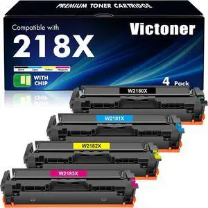 218X Toner Cartridges 4 Pack with Chip 218A for HP 218X 218 High Yield 218X Toner Cartridges 4 Pack with Chip 218A for HP 218X 218 High Yield