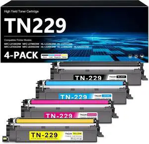 TN229 Toner Cartridge 4-Pack TN-229 BK/C/M/Y Toner HL-L3300CDW HL-L3220CDW TN229 Toner Cartridge 4-Pack TN-229 BK/C/M/Y Toner HL-L3300CDW HL-L3220CDW