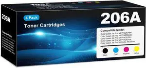 206A Toner Cartridges 4 Pack M283fdw M283cdw (with Chip) Compatible for HP 206A 206X W2110A 206A Toner Cartridges Set for Color Laser Jet Pro MFP M283fdw M255dw M283cdw M255nw M283 M255 Printer Ink 206A Toner Cartridges 4 Pack M283fdw M283cdw (with Chip) Compatible for HP 206A 206X W2110A 206A Toner Cartridges Set for Color Laser Jet Pro MFP M283fdw M255dw M283cdw M255nw M283 M255 Printer Ink