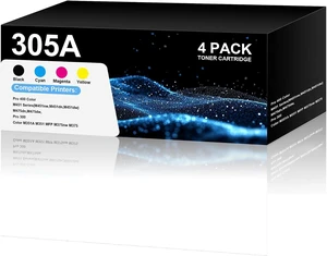 305A CE410A Toner Cartridge high Yield Replacement for HP 305A CE410A M451dn M451nw M475dn M476nw M476dn M476dw M375nw M351a Printer (4-Pack, Black, Cyan, Yellow, Magenta) 305A CE410A Toner Cartridge high Yield Replacement for HP 305A CE410A M451dn M451nw M475dn M476nw M476dn M476dw M375nw M351a Printer (4-Pack, Black, Cyan, Yellow, Magenta)