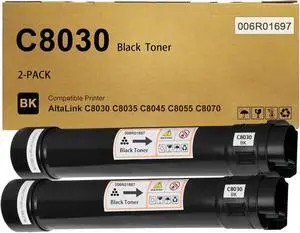 2-Pack C8030 Black Toner Cartridges 006R01697 Black Toner Compatible with Xerox AltaLink C8030 C8035 C8045 C8055 C8070 Printers 2-Pack C8030 Black Toner Cartridges 006R01697 Black Toner Compatible with Xerox AltaLink C8030 C8035 C8045 C8055 C8070 Printers