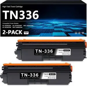 TN336BK High-Yield Black Toner Cartridge 2 Pack TN-336BK MFC-L8850CDW Toner TN336BK High-Yield Black Toner Cartridge 2 Pack TN-336BK MFC-L8850CDW Toner