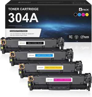304A Toner Cartridge 4 Pack Replacement for CC530A CC531A CC532A CC533A 304A Toner Cartridge 4 Pack Replacement for CC530A CC531A CC532A CC533A