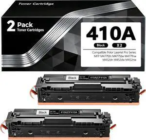 410A Black Toner Cartridges with Chip Replacement for HP 410A 410X Toner Color Laser Jet Pro MFP M477fnw Toner M477fdw M477fdn M452dn M452nw M477 M377 Printer 2 Pack 410A Black Toner Cartridges with Chip Replacement for HP 410A 410X Toner Color Laser Jet Pro MFP M477fnw Toner M477fdw M477fdn M452dn M452nw M477 M377 Printer 2 Pack