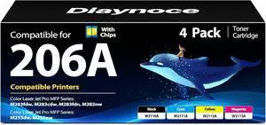 206A Toner Cartridges 4 Pack (with Chip) MFP M283fdw M283cdw Toner Cartridges Replacement for HP 206A 206X Toner Cartridges HP206A 206 Toner for Color Laser Jet Pro MFP M283fdn M282nw M255dw M255nw 206A Toner Cartridges 4 Pack (with Chip) MFP M283fdw M283cdw Toner Cartridges Replacement for HP 206A 206X Toner Cartridges HP206A 206 Toner for Color Laser Jet Pro MFP M283fdn M282nw M255dw M255nw