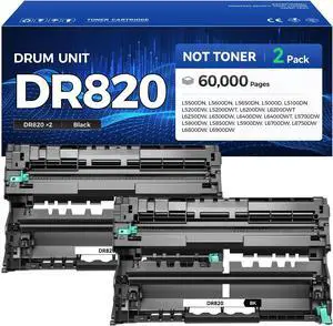 DR820 Drum Unit (Not Toner) 2-Pack Printer Replacement for Brother DR-820 Imaging Drum Compatible for HL-L6200DW L6200DWT L5200DW L5100DN L5000D L6400DW MFC-L5800DW L5700DW L6700DW L6800DW DCP-L5600DN DR820 Drum Unit (Not Toner) 2-Pack Printer Replacement for Brother DR-820 Imaging Drum Compatible for HL-L6200DW L6200DWT L5200DW L5100DN L5000D L6400DW MFC-L5800DW L5700DW L6700DW L6800DW DCP-L5600DN