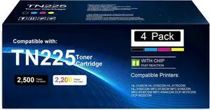 TN221/TN225 High Yield Toner Cartridges (4-Pack, BK/C/M/Y) TN221/TN225 High Yield Toner Cartridges (4-Pack, BK/C/M/Y)