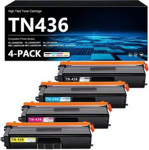 TN436 Toner Cartridge Set 4-Pack Super High Yield MFC-L9570CDW MFC-L8905CDW TN436 Toner Cartridge Set 4-Pack Super High Yield MFC-L9570CDW MFC-L8905CDW
