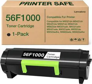 56F1000 Black Toner Ultra High Yield Replacement for Lexmark 56F1000 56F1H00 56F1U00 Toner Cartridge for MS321 MS421 MS521 MS621 MS622 MX321 MX421 MX521 MX522 MX622 Printers 1 Pack 15,000 Pages 56F1000 Black Toner Ultra High Yield Replacement for Lexmark 56F1000 56F1H00 56F1U00 Toner Cartridge for MS321 MS421 MS521 MS621 MS622 MX321 MX421 MX521 MX522 MX622 Printers 1 Pack 15,000 Pages