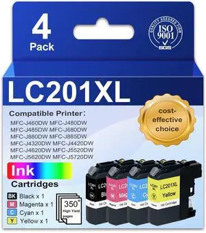 LC201XL LC203 Ink Cartridges Replacement for Brother LC201 LC203 LC201XL LC203 Ink Cartridges Replacement for Brother LC201 LC203