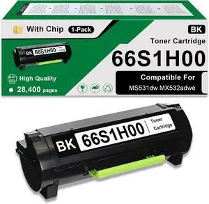 66S1H00 Black Toner Cartridge (28,400 Pages) Compatible for Lexmark MS531 66S1H00 Black Toner Cartridge (28,400 Pages) Compatible for Lexmark MS531