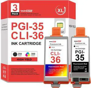 PGI-35 CLI-36 Ink Cartridges Set (3-Pack) for Canon Printers PGI-35 CLI-36 Ink Cartridges Set (3-Pack) for Canon Printers