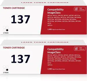 137 Black Toner Cartridges 2Pack for Canon CRG-137 MF210 220 230 240 Series 137 Black Toner Cartridges 2Pack for Canon CRG-137 MF210 220 230 240 Series