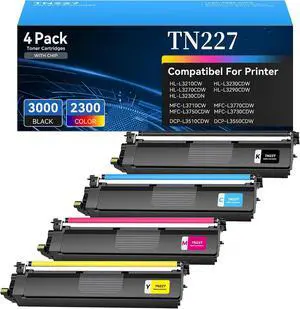 TN227 TN-227 High Yield Toner Cartridges 4-Pack HL-L3210CW HL-L3270CDW HL-L3230CDW Compatible for Brother TN227 TN-227BK/C/M/Y Toner Cartridge work with HL-L3290CDW MFC-L3710CW MFC-L3770CDW Printer TN227 TN-227 High Yield Toner Cartridges 4-Pack HL-L3210CW HL-L3270CDW HL-L3230CDW Compatible for Brother TN227 TN-227BK/C/M/Y Toner Cartridge work with HL-L3290CDW MFC-L3710CW MFC-L3770CDW Printer