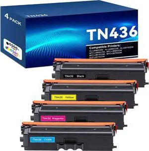 TN436 TN-436 Toner Cartridge Set Compatible for Brother TN436 TN433 TN431 TN436BK TN433BK Toner Work with Brother HL-L8360CDW MFC-L8900CDW MFC-L8905CDW Printer (6500 Pages Super High Yield, 4-Color) TN436 TN-436 Toner Cartridge Set Compatible for Brother TN436 TN433 TN431 TN436BK TN433BK Toner Work with Brother HL-L8360CDW MFC-L8900CDW MFC-L8905CDW Printer (6500 Pages Super High Yield, 4-Color)