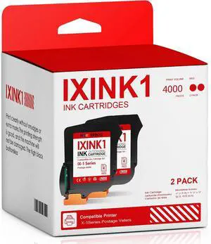 IXINK1 High Yield Ink Cartridges 2-Pack (Fluorescent Red) Compatible for Quadient iX-1 Series Postage Meters A0146668 IXINK1 High Yield Ink Cartridges 2-Pack (Fluorescent Red) Compatible for Quadient iX-1 Series Postage Meters A0146668