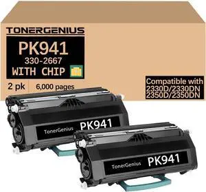 PK941 330-2667 Toner Cartridges for 2330/2350 Compatible with Dell 2330D 2330DN 2350D 2350DN 2-Pack Drum with chip PK941 330-2667 Toner Cartridges for 2330/2350 Compatible with Dell 2330D 2330DN 2350D 2350DN 2-Pack Drum with chip