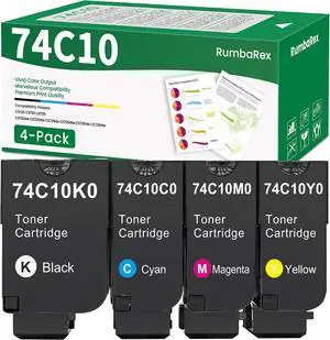 CS720 CS725 CX725 Toner Cartridges 74C10K0 74C10C0 74C10M0 74C10Y0 4-Pack CS720 CS725 CX725 Toner Cartridges 74C10K0 74C10C0 74C10M0 74C10Y0 4-Pack