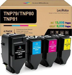 LeciRoba Compatible TNP79 Toner Cartridge Replacement for Konica TNP79 TNP-79 TNP80 TNP-80 TNP81 TNP-81 Toner Cartridge for Konica Minolta Bizhub C3350i C4050i Series Printer Toner Cartridge (4-Pack) LeciRoba Compatible TNP79 Toner Cartridge Replacement for Konica TNP79 TNP-79 TNP80 TNP-80 TNP81 TNP-81 Toner Cartridge for Konica Minolta Bizhub C3350i C4050i Series Printer Toner Cartridge (4-Pack)