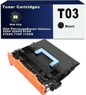 T03 Black Toner Cartridge 525iF Compatible with Canon T03 Toner Replacement for Canon imageRunner Advance 525iF 525iFZ 615iF 615iFZ 715iF 715iFZ Printer.2725C001AA T03 Black Toner Cartridge 525iF Compatible with Canon T03 Toner Replacement for Canon imageRunner Advance 525iF 525iFZ 615iF 615iFZ 715iF 715iFZ Printer.2725C001AA