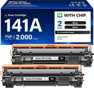 141A Black Toner Cartridge 2-Pack with chip Compatible Replacement for HP 141A 141X W1410A W1410X Toner Works with HP LaserJet MFP M139w M140w M110w M139 M140 M110 Laser Printer M139we M140we M110we 141A Black Toner Cartridge 2-Pack with chip Compatible Replacement for HP 141A 141X W1410A W1410X Toner Works with HP LaserJet MFP M139w M140w M110w M139 M140 M110 Laser Printer M139we M140we M110we