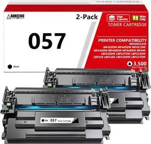 057 Toner Cartridges 2 Pack Black - Compatible for Canon 057 CRG-057 High Yield Toner Cartridge for imageCLASS MF455dw MF445dw MF448dw MF451dw MF443dw MF449dw LBP226dw LBP227dw MF440 LBP220 Printer 057 Toner Cartridges 2 Pack Black - Compatible for Canon 057 CRG-057 High Yield Toner Cartridge for imageCLASS MF455dw MF445dw MF448dw MF451dw MF443dw MF449dw LBP226dw LBP227dw MF440 LBP220 Printer