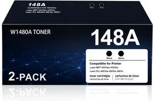 148A W1480A Black Toner Cartridge 2-Pack Replacement for HP 148X W1480X 148A W1480A Work for Laser Pro 4001dw 4001dn 4001n MFP 4101fdw 4101fdn Series Printer, W1480 148X 148A 148A W1480A Black Toner Cartridge 2-Pack Replacement for HP 148X W1480X 148A W1480A Work for Laser Pro 4001dw 4001dn 4001n MFP 4101fdw 4101fdn Series Printer, W1480 148X 148A