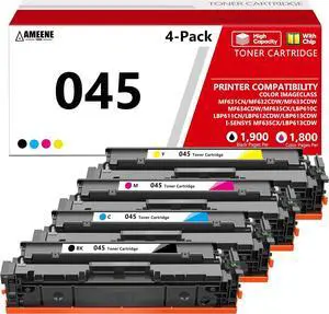 045 Toner Cartridges High Yield Set 4-Pack Compatible for Canon 045 CRG-045 Toner Cartridge for Color imageClass MF634Cdw MF631Cn MF632Cdw MF633Cdw LBP612Cdw LBP613Cdw LBP611Cn Printer(BK/C/M/Y) 045 Toner Cartridges High Yield Set 4-Pack Compatible for Canon 045 CRG-045 Toner Cartridge for Color imageClass MF634Cdw MF631Cn MF632Cdw MF633Cdw LBP612Cdw LBP613Cdw LBP611Cn Printer(BK/C/M/Y)