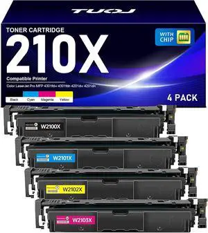210x Toner Cartridges High Yeld 4 Pack Replacement for HP MFP 4301 210x Toner Cartridges High Yeld 4 Pack Replacement for HP MFP 4301