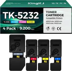 TK-5232 TK5232 Toner Cartridge 4Pack High Yield Replacement for Kyocera TK-5232K TK-5232C TK-5232M TK-5232Y Compatible with Kyocera ECOSYS M5521cdw P5021cdw P5021cdn M5521cdn Laser Printer Black Color TK-5232 TK5232 Toner Cartridge 4Pack High Yield Replacement for Kyocera TK-5232K TK-5232C TK-5232M TK-5232Y Compatible with Kyocera ECOSYS M5521cdw P5021cdw P5021cdn M5521cdn Laser Printer Black Color