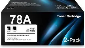 78A High Yield Toner Cartridge Black 2-Pack Replacement for HP 78A Toner 78A High Yield Toner Cartridge Black 2-Pack Replacement for HP 78A Toner