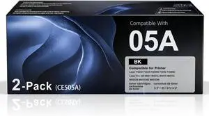 05A Toner Cartridge Black 2 Pack Replacement for HP CE505A Toner Cartridges Work for Laser Pro P2035 P2035n P2055dn P2055 P2055d, Pro 400 m401n m401dne m401dw MFP M425dn M425dw Series Printer 05A Toner Cartridge Black 2 Pack Replacement for HP CE505A Toner Cartridges Work for Laser Pro P2035 P2035n P2055dn P2055 P2055d, Pro 400 m401n m401dne m401dw MFP M425dn M425dw Series Printer