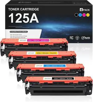 125A Toner Cartridges 4 Pack Replacement for CB540A CB541A CB542A CB543A 125A Toner Cartridges 4 Pack Replacement for CB540A CB541A CB542A CB543A