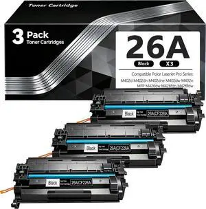 26A Black Toner Cartridges 3 Pack Replacement for HP 26A CF226A 26X for Pro MFP M426fdw M426dw M402dw M402n M426fdn M402dn M402dne Printer Ink High Yield 26A Black Toner Cartridges 3 Pack Replacement for HP 26A CF226A 26X for Pro MFP M426fdw M426dw M402dw M402n M426fdn M402dn M402dne Printer Ink High Yield