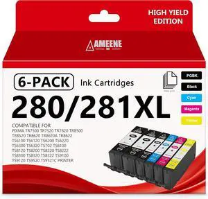 280XL 281XL Ink Cartridges to TR8620a TR8620 TR8600 Ink Replacement for Canon PGI 280XL/281XL Cartridges TR8520 TR7520 TS702a TS9520 TS9521C TS6120 TS6220 TS9120 TS6320 TS8220 Printers (6 Pack) 280XL 281XL Ink Cartridges to TR8620a TR8620 TR8600 Ink Replacement for Canon PGI 280XL/281XL Cartridges TR8520 TR7520 TS702a TS9520 TS9521C TS6120 TS6220 TS9120 TS6320 TS8220 Printers (6 Pack)