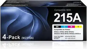 215A Toner Cartridge 4 Pack Replacement for HP 215A W2310A W2311A W2312A W2313A Work for Color Pro MFP M183fw M182n M182nw M155a M155nw Series Printer (BK/C/M/Y) 215A Toner Cartridge 4 Pack Replacement for HP 215A W2310A W2311A W2312A W2313A Work for Color Pro MFP M183fw M182n M182nw M155a M155nw Series Printer (BK/C/M/Y)