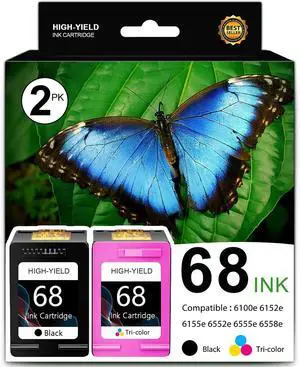 SFINK 68 Ink Cartridges Replacement for 68 Black Color Ink Cartridges Combo Pack Compatible with Envy 6152e, 6155e, 6552e, 6555e, 6558e Series Printer 2PK (1 Black, 1 Tri-Color) SFINK 68 Ink Cartridges Replacement for 68 Black Color Ink Cartridges Combo Pack Compatible with Envy 6152e, 6155e, 6552e, 6555e, 6558e Series Printer 2PK (1 Black, 1 Tri-Color)