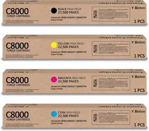 Compatible for Xerox Versalink C8000 Series High Yield Toner Cartridge, 27500 Pages, Work with C8000DT C8000DTM C8000W Printer, Replace 106R04046 106R04047 106R04048 106R04049 Compatible for Xerox Versalink C8000 Series High Yield Toner Cartridge, 27500 Pages, Work with C8000DT C8000DTM C8000W Printer, Replace 106R04046 106R04047 106R04048 106R04049