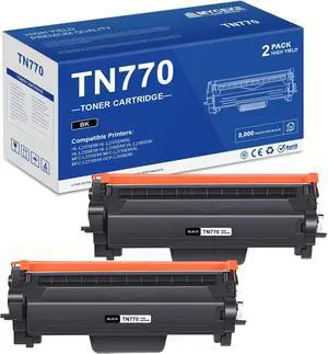 TN770 Toner Cartridges 2 Pack Replacement for TN 770 TN-770 Compatible with Brother HL-L2370DWXL HL-L2370DW HL-L2395DW MFC-L2750DWXL MFC-L2750DW Printer (Black) TN770 Toner Cartridges 2 Pack Replacement for TN 770 TN-770 Compatible with Brother HL-L2370DWXL HL-L2370DW HL-L2395DW MFC-L2750DWXL MFC-L2750DW Printer (Black)