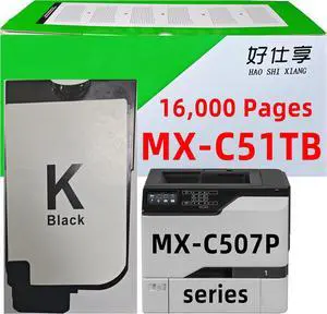MX-C507P Toner Cartridge Compatible with Sharp MX-C51TB MX-C51TC MX-C51TM MX-C51TY 40C2481 40C2482 40C2483 40C2484 MX-C507P Laser Printer (MX-C51TB-Black Toner-16000Pages-1Pack) MX-C507P Toner Cartridge Compatible with Sharp MX-C51TB MX-C51TC MX-C51TM MX-C51TY 40C2481 40C2482 40C2483 40C2484 MX-C507P Laser Printer (MX-C51TB-Black Toner-16000Pages-1Pack)