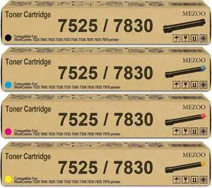 7525 Toner Cartridge High Yield 006R01513 006R01514 006R01515 006R01516 Compatible for Xerox Workcentre 7525 7530 7535 7545 7556 7830 7835 7845 7855 7970 Printer Toner Cartridge(4 Pack,BK/C/Y/M) 7525 Toner Cartridge High Yield 006R01513 006R01514 006R01515 006R01516 Compatible for Xerox Workcentre 7525 7530 7535 7545 7556 7830 7835 7845 7855 7970 Printer Toner Cartridge(4 Pack,BK/C/Y/M)