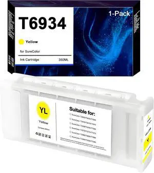 T693 T6934 Ink Cartridge T693400 Yellow Replacement for SureColor T3000 T3270 T3270D T5000 T5270 T5270D T7000 T7270 Printers (1-Pack, 350ml) T693 T6934 Ink Cartridge T693400 Yellow Replacement for SureColor T3000 T3270 T3270D T5000 T5270 T5270D T7000 T7270 Printers (1-Pack, 350ml)