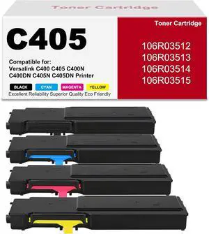 RIOFLYBEEC400 C405 Toner Cartridge Remanufactured High-Yield 4Pack for VersaLink C400/C405 Series Printers, Replacement for 106R03512 106R03513 106R03514 106R03515, Black, Cyan, Magenta, Yellow RIOFLYBEEC400 C405 Toner Cartridge Remanufactured High-Yield 4Pack for VersaLink C400/C405 Series Printers, Replacement for 106R03512 106R03513 106R03514 106R03515, Black, Cyan, Magenta, Yellow