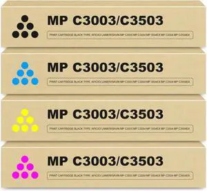 MP C3003 MP C3503 Toner Cartridge 4-Pack BCMY Replacement for Ricoh 841813 841814 841815 841816 use for Aficio Lanier Savin MPC3003 MPC3503 MPC3004 MPC3504 Printer MP C3003 MP C3503 Toner Cartridge 4-Pack BCMY Replacement for Ricoh 841813 841814 841815 841816 use for Aficio Lanier Savin MPC3003 MPC3503 MPC3004 MPC3504 Printer
