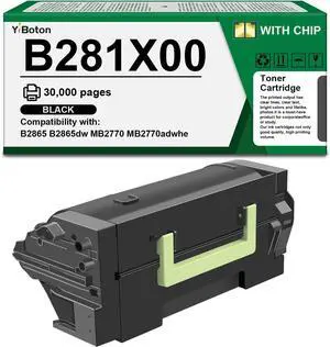 Extra High Yield B281X00 B2865 Black Toner Cartridge with New Chip Compatible with Lexmark B2865 B2865dw MB2770 MB2770adwhe Laser Printer.30,500 Pages Extra High Yield B281X00 B2865 Black Toner Cartridge with New Chip Compatible with Lexmark B2865 B2865dw MB2770 MB2770adwhe Laser Printer.30,500 Pages