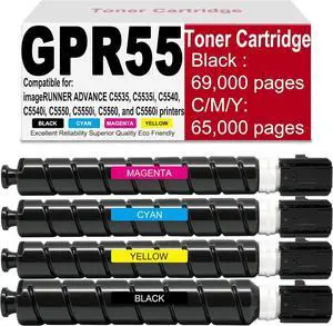 GPR55 4Pack Toner Cartridges Reman for C5535i-C5560i, 264k Pages GPR55 4Pack Toner Cartridges Reman for C5535i-C5560i, 264k Pages