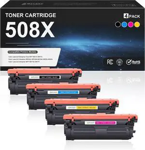508X Toner Cartridges 4 Pack Replacement for HP 508X CF360X CF361X CF362X 508X Toner Cartridges 4 Pack Replacement for HP 508X CF360X CF361X CF362X