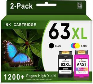 63XL Ink Cartridges Black and Color Replacement for HP 63 XL 63XL Ink Cartridges Black and Color Replacement for HP 63 XL